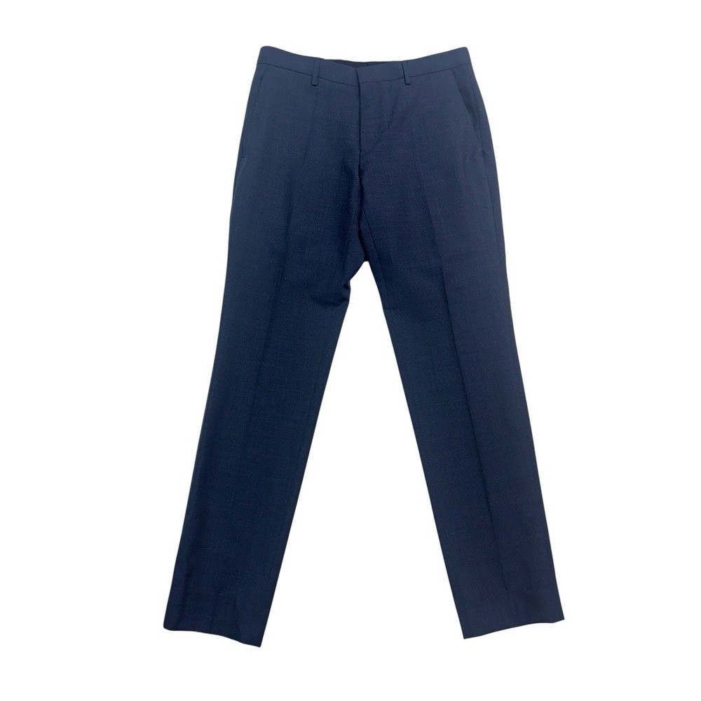 Hugo Boss 30x32 Navy Blue Genius5 Slim Fit Dress Suit Pants Trousers Wool